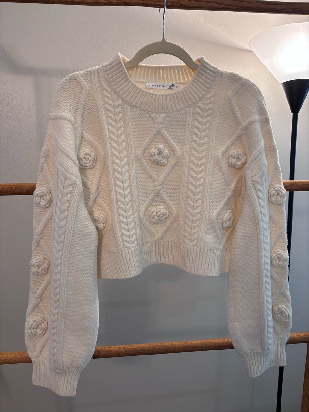 Altar’d State Cropped rosette sweater